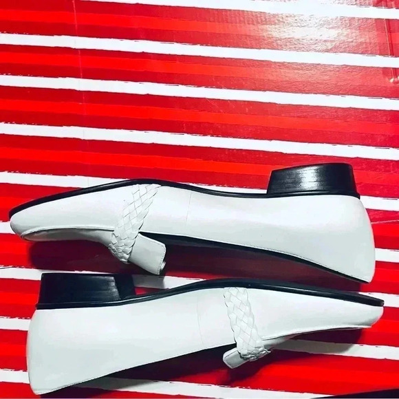 White Etienne Aigner Leather Loafers, Size 7 - Picture 2 of 6